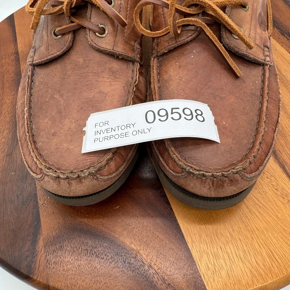 MEPHISTO Hurrikan 2-Eye Boat Shoes Men's US 11.5 Spinnaker Brown Leather Comfort